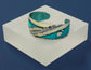 Hebridean Narrow Cuff - Blue/Cream