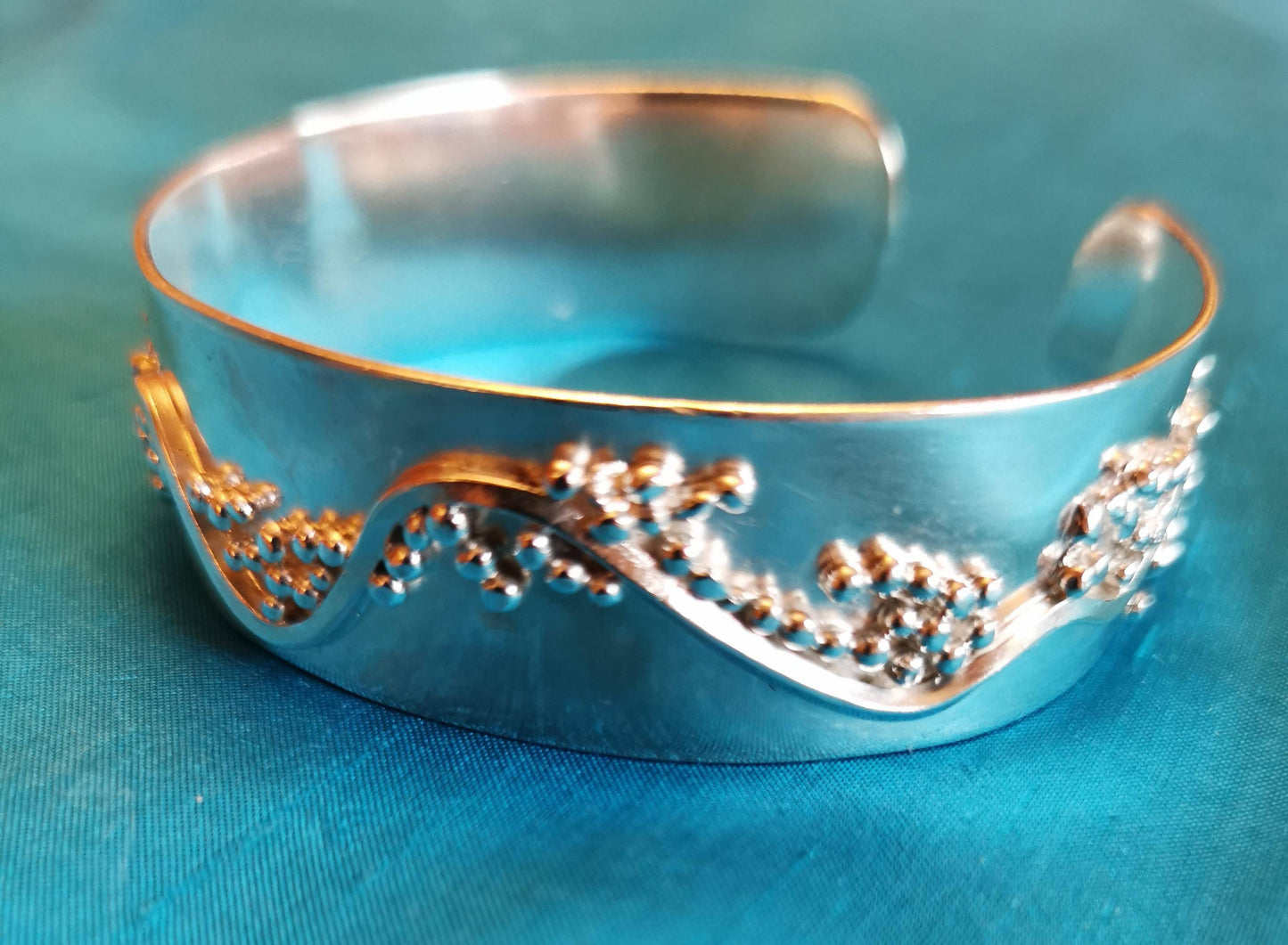 Solid silver cuff bracelet
