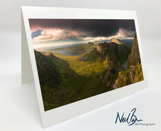 Inverpolly & Assynt from Coigach - Scotland Greeting Card - Blank Inside