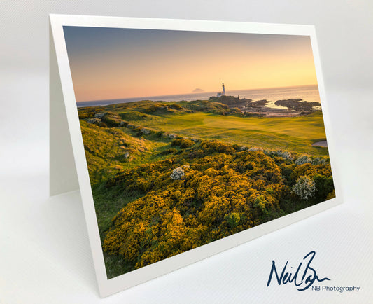 Turnberry Lighthouse & Ailsa Craig - Scotland Greeting Card - Blank Inside