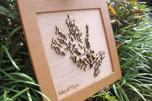3D Isle of Skye Map - Wooden Topographical Map - Isle of Skye Map - Wooden map - Wall hanging