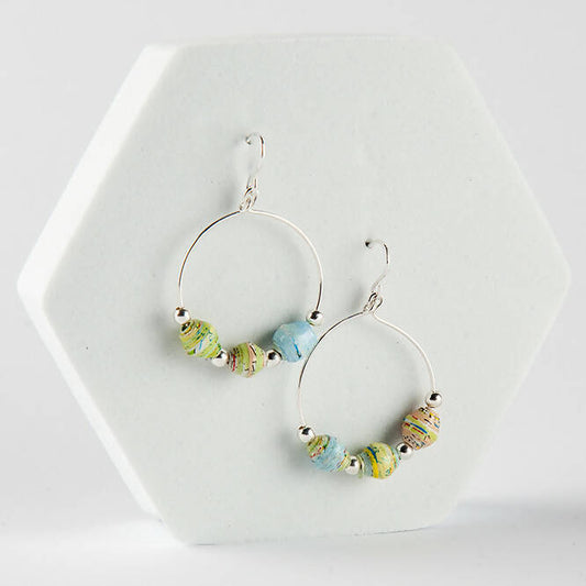 Scotland Map Sterling Silver Hoop Earrings