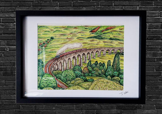 Flying Scotsman, Glefinnan Viaduct framed/ unframed art print