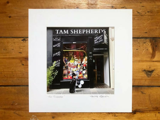 ‘The Trickster’ Tam Shepherd’s Signed square Mounted Print 30 x 30cm