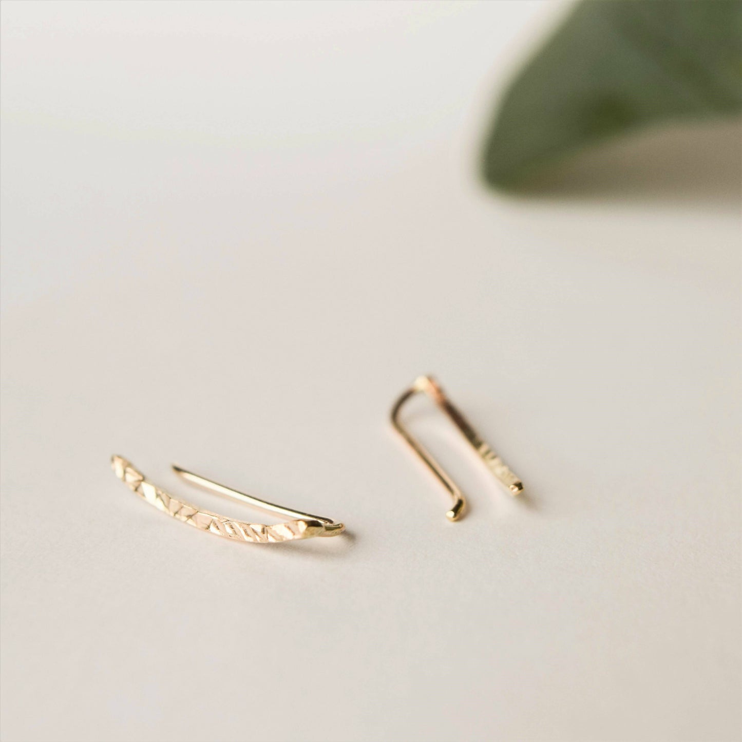 9ct Gold Hammered Ear Climbers