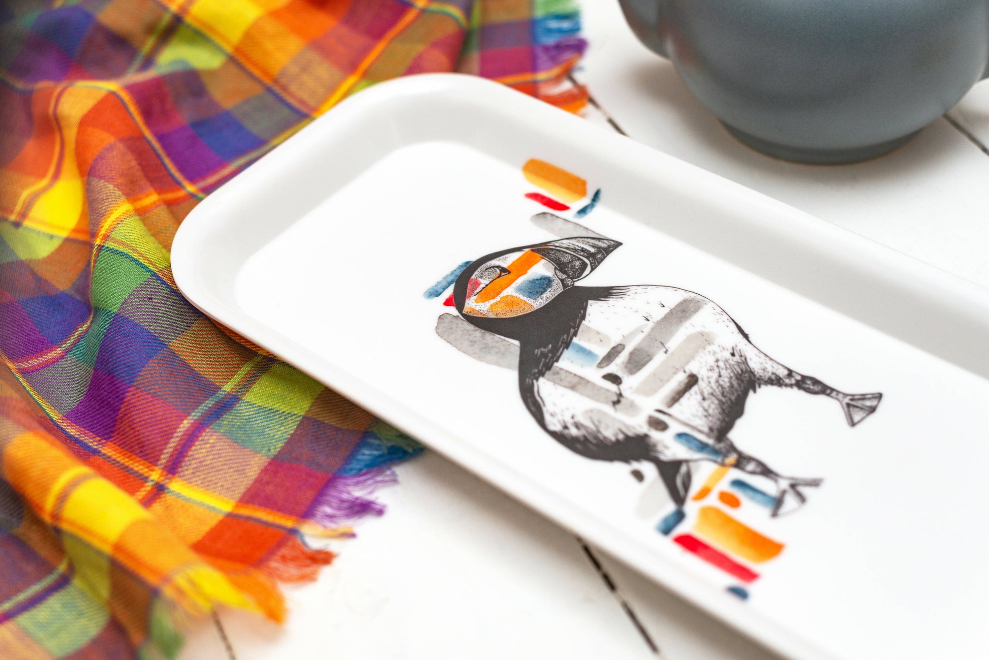 Puffin Watercolour Snack Tray – Scottish Design Exchange