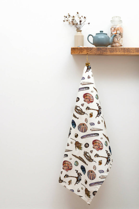 Sea Treasure Watercolour Tea Towel