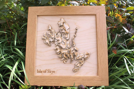3D Isle of Skye Map - Wooden Topographical Map - Isle of Skye Map - Wooden map - Wall hanging