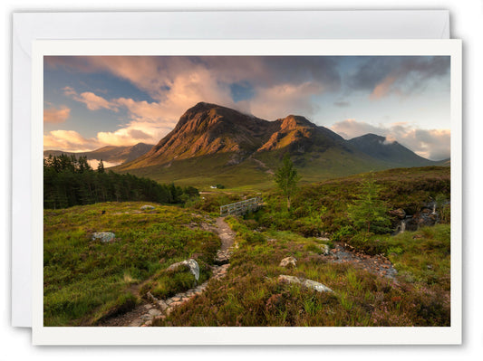 Buachaille Etive Mòr from West Highland Way - Scotland Greeting Card - Blank Inside