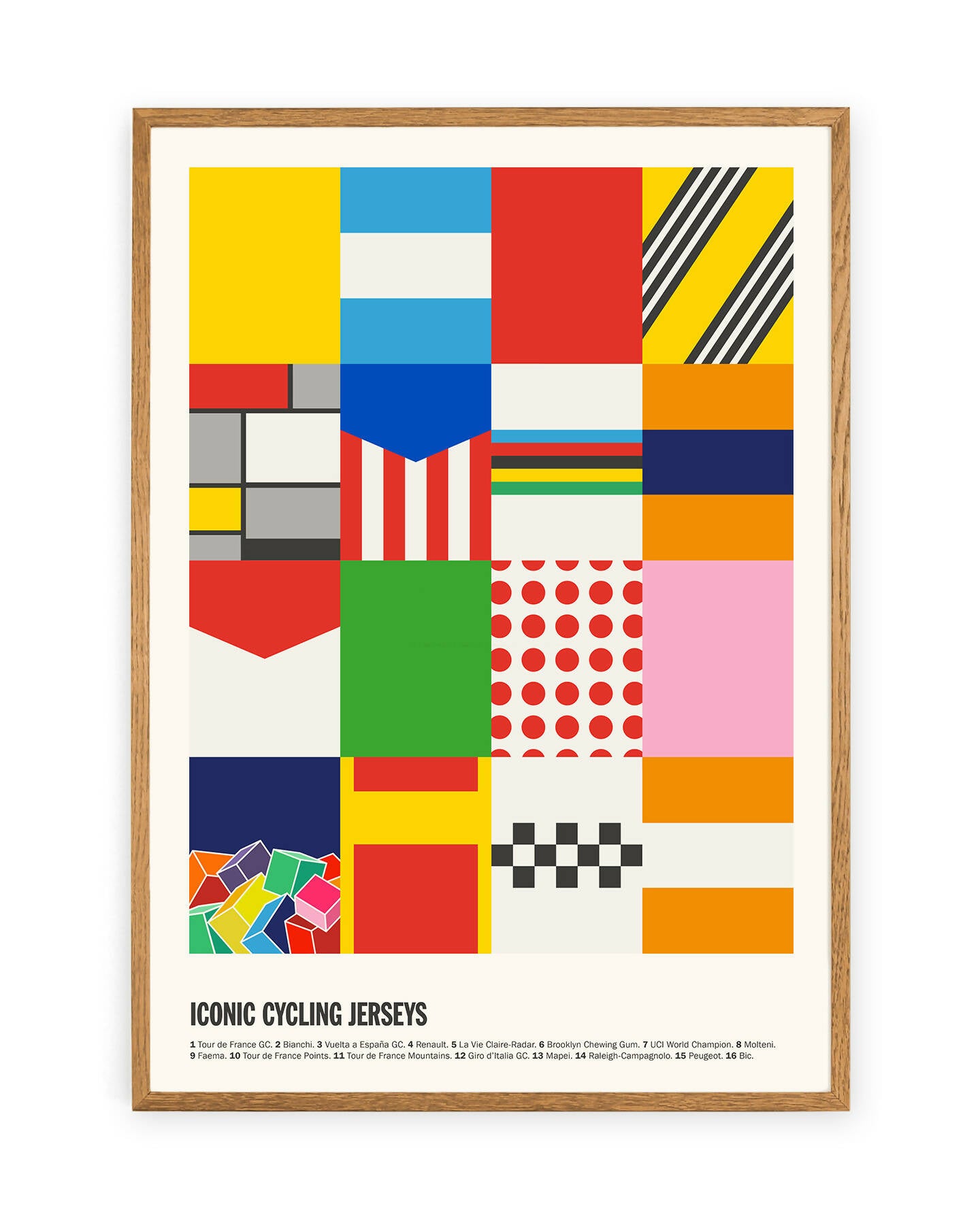 Iconic Cycling Jerseys Art Print