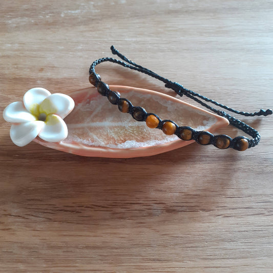 Wee Gems Macrame Bracelet - Tiger Eye