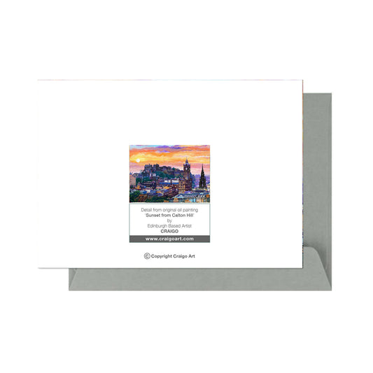 'Calton Hill Sunset' Blank Greeting Card by 'Craigo'