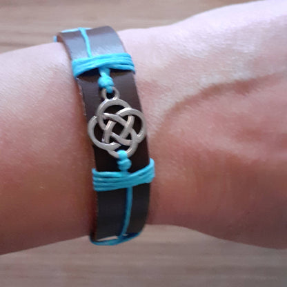 Leather Charm Bracelet Celtic Knot