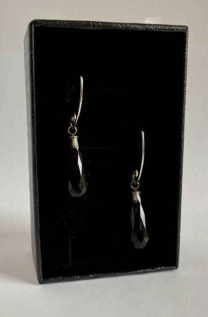 Sterling silver and smoky quartz drop earrings