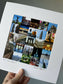 ‘New York iconic’ (colour version) signed square print 30 x 30cm