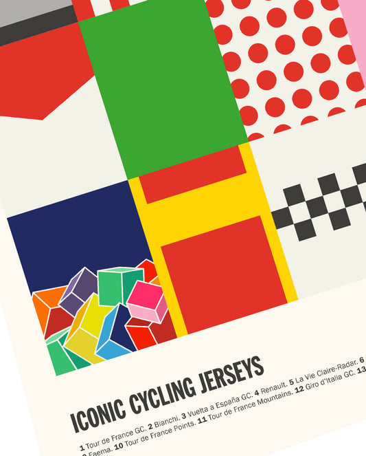Iconic Cycling Jerseys Art Print