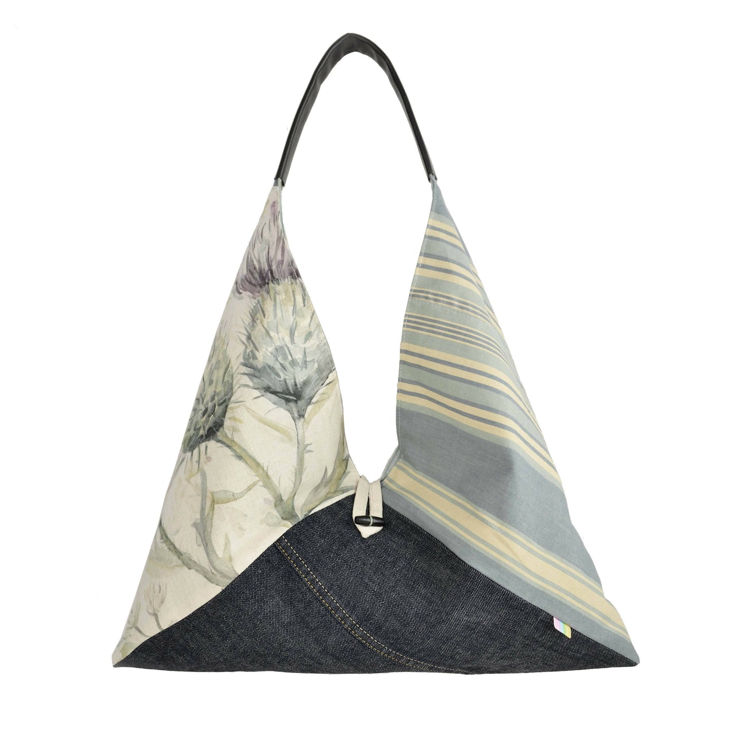 Origami Shoulder Bag - Denim / Thistle
