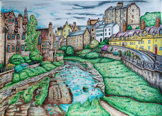 Edinburgh Deans Village, Leith Framed Giclee Print