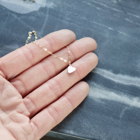 Solid 9ct Recycled Gold Heart Pendant Necklace