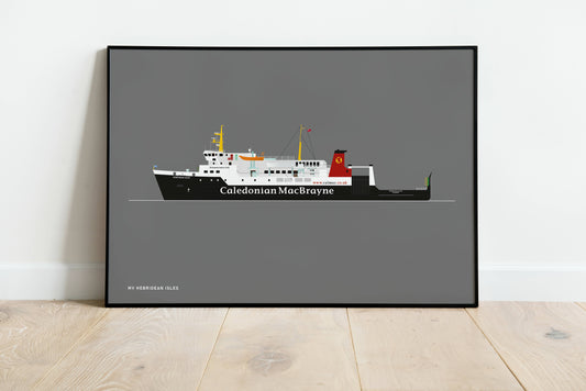 MV Hebridean Isles (Uig, Uig Triangle, Lochmaddy, Tarbert, Uist, Kennacraig, Islay) - Illustration (A4)