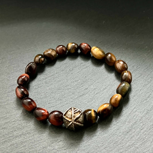 Wolf rune bracelet with tigers eye.