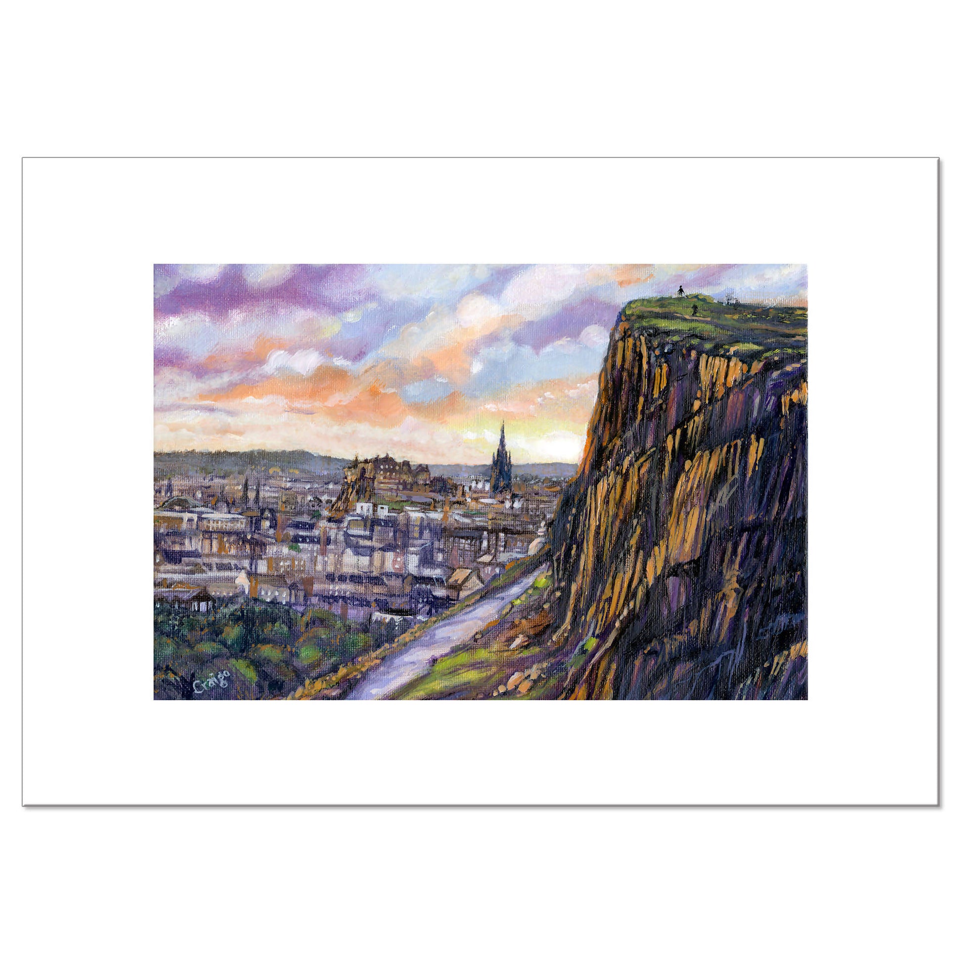 Salisbury Crags, Arthur's Seat, Sunset Edinburgh by Scottish Artist Craigo