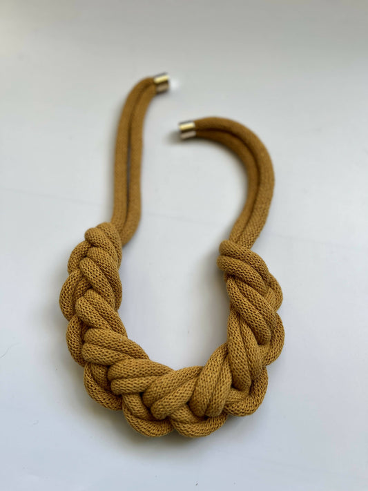 Mustard Yellow Braided Necklace