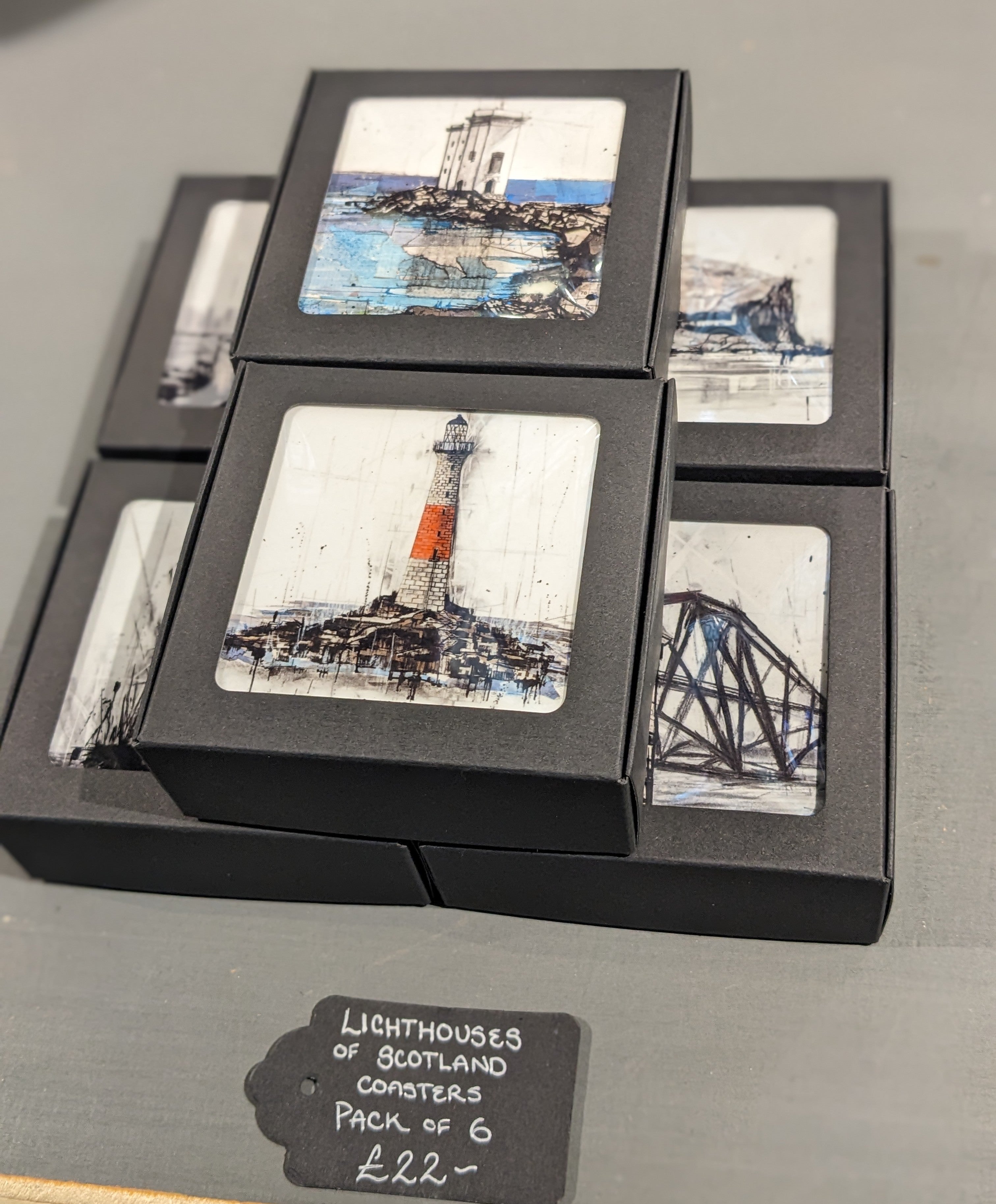 Lighthouses of Scotland Coaster set – Scottish Design Exchange