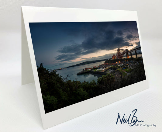 Forth Bridge & North Queensferry - Scotland Greeting Card - Blank Inside
