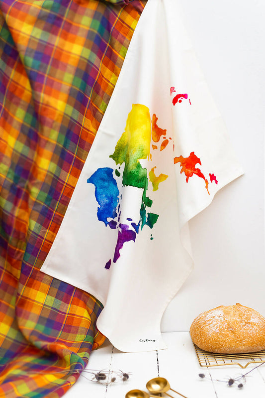 Orkney Map Watercolour Tea Towel