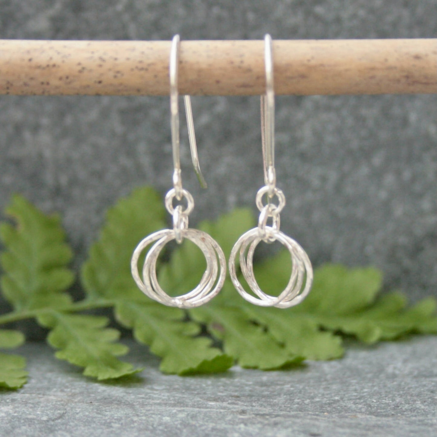 Silver interlinked hoop earrings