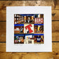 ‘Tennent’s’ Glasgow, signed square mounted collage print 30 x 30cm
