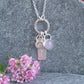 Handmade sterling silver charm necklace with lavender amethyst