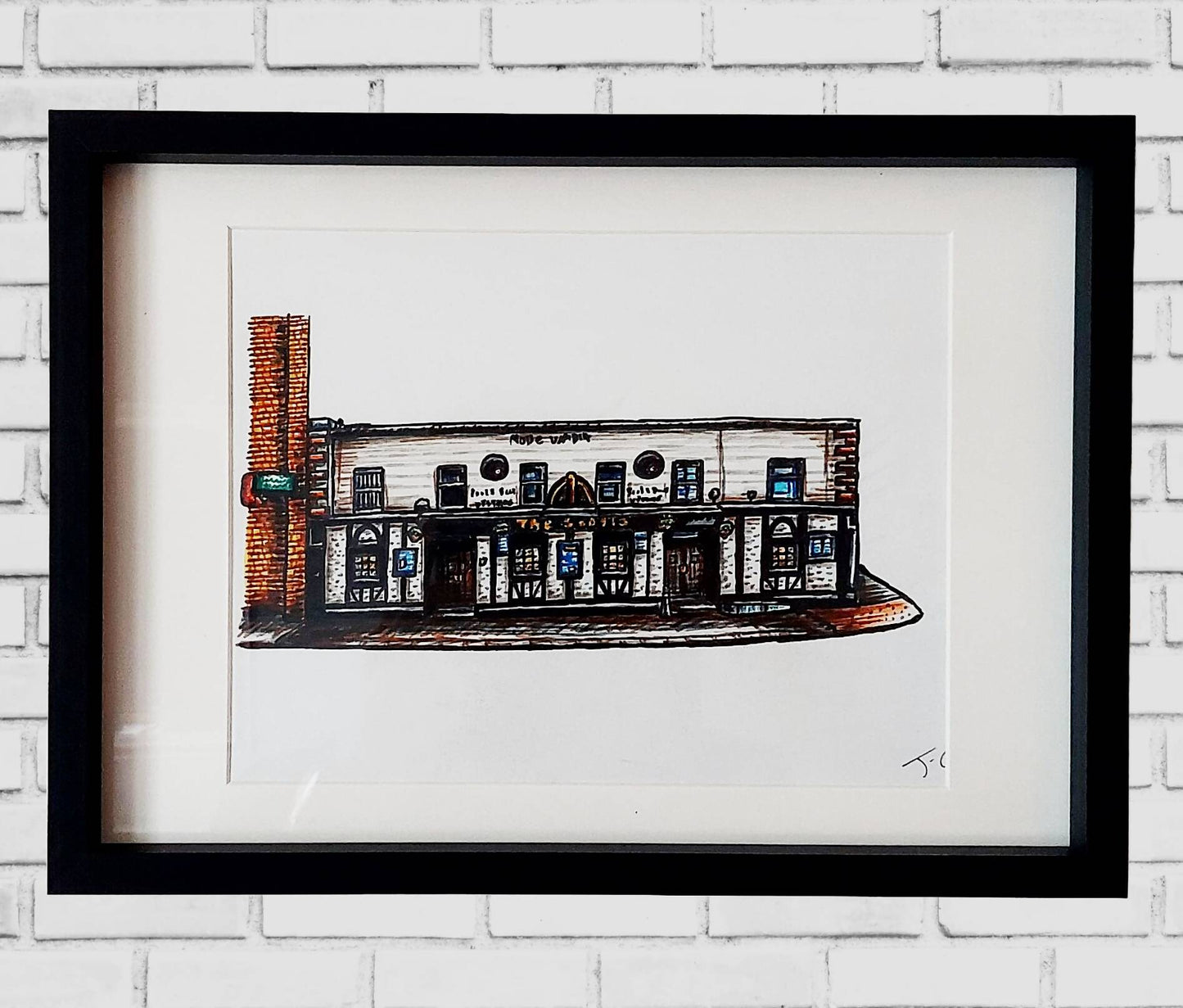 The Scotia Pub Glasgow, Scotland framed Giclee art Print