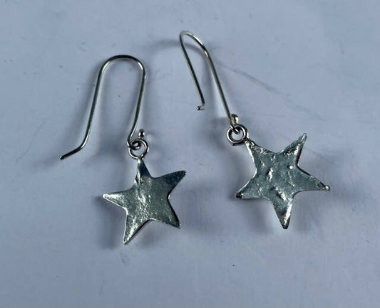 Fine silver and faceted topaz drop earrings