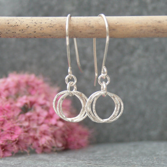 Silver interlinked hoop earrings