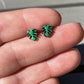 Hand Painted Monstera Leaf Earrings