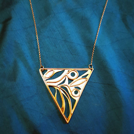 Statement Triangular Leaf Pendant