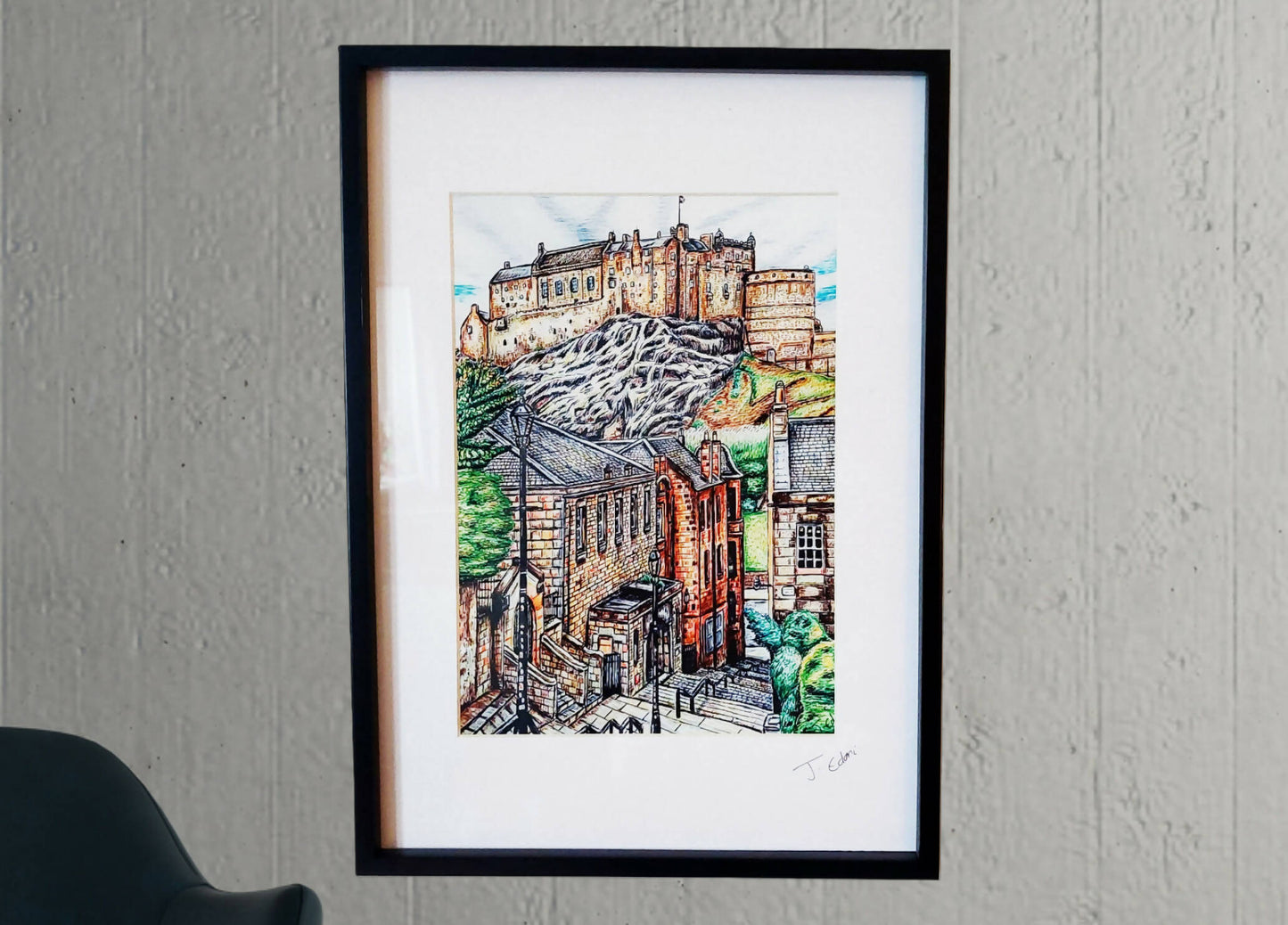Framed Edinburgh Art Print- The Vennel View