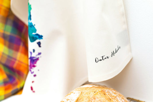 Outer Hebrides Watercolour Map Tea Towel