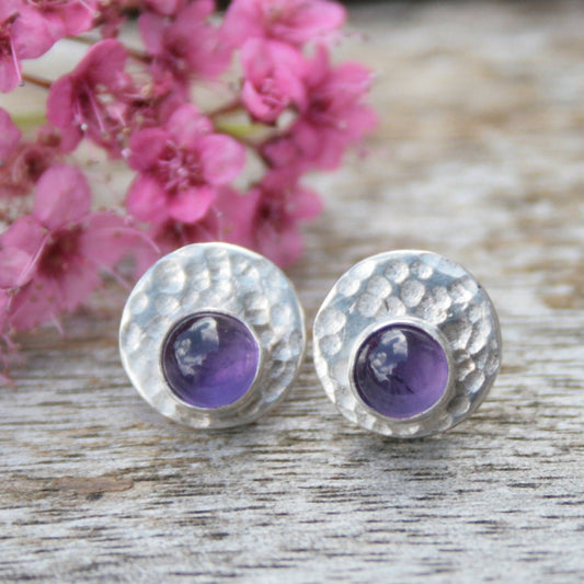 Amethyst stud earrings