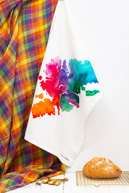 Lewis & Harris Watercolour Map Tea Towel