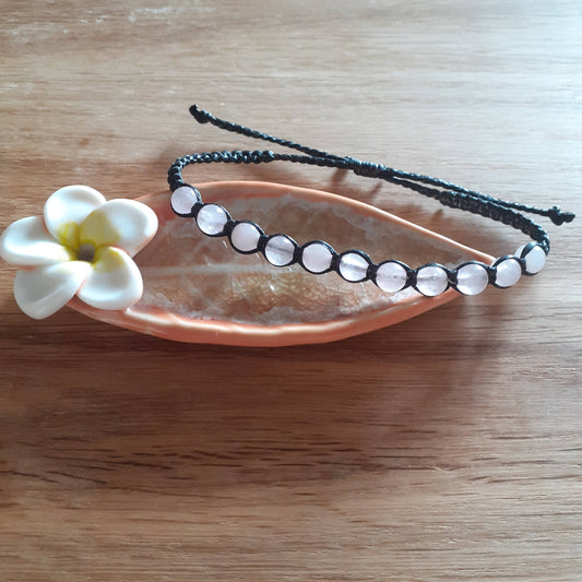 Wee Gems Macrame Bracelet - Rose Quartz