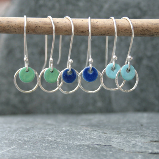 Silver and enamel earrings