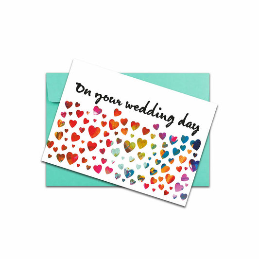 Wedding Card | Modern Wedding Day Card | Abstract Hearts Design