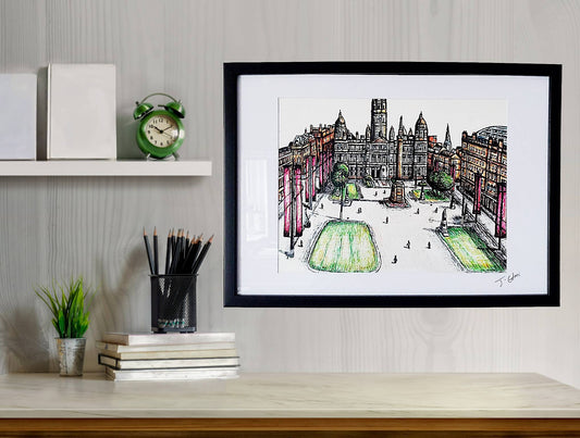 Glasgow George Square Framed Art Print