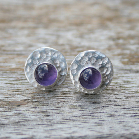 Amethyst stud earrings