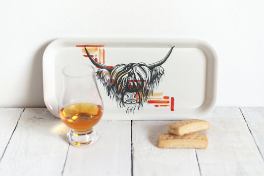 Highland Coo Watercolour Snack Tray