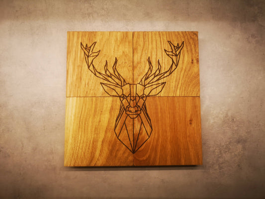 Geometric Stag set of four coaster