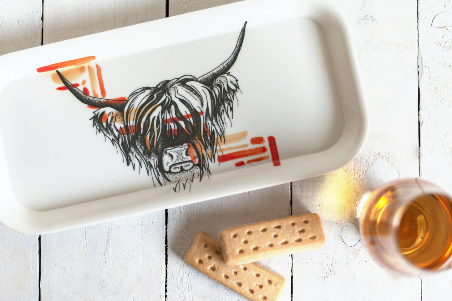 Highland Coo Watercolour Snack Tray